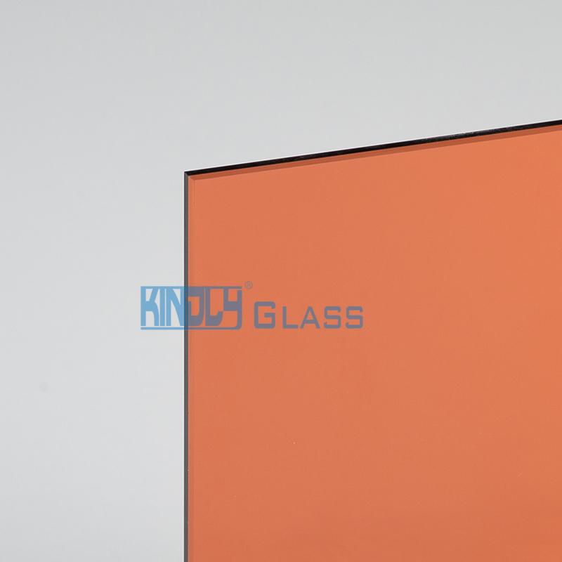 Ultra transparente vidrio con Rojo Naranja Lacado RAL 2004